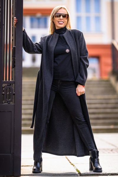 Podzimní dámský kabát Tiffany-tmavě šedý
