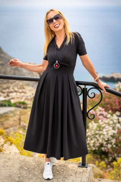 Dlouhé dámské šaty Melrose-Černé