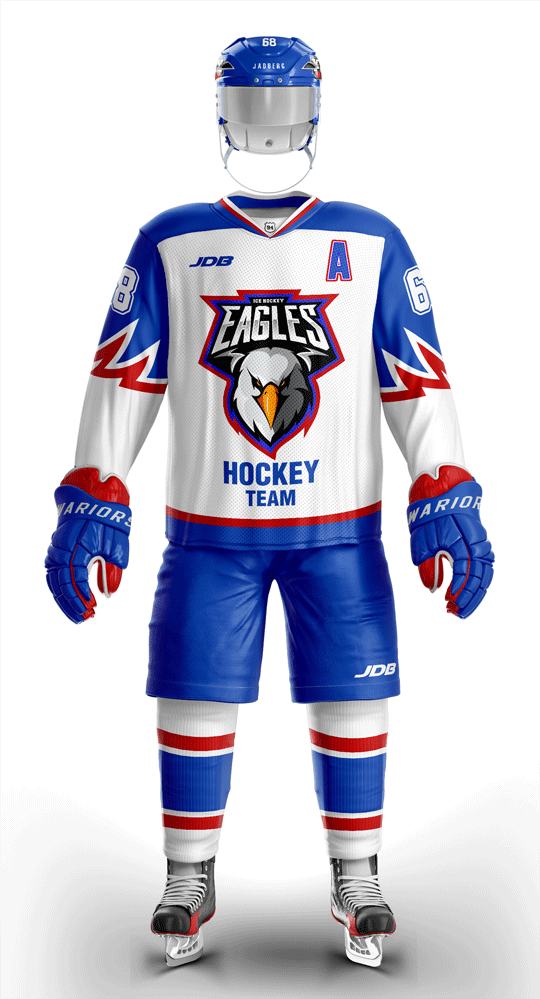 Zakázkový hokejový dres Jadberg-Eagles, top kvalita a provedení.